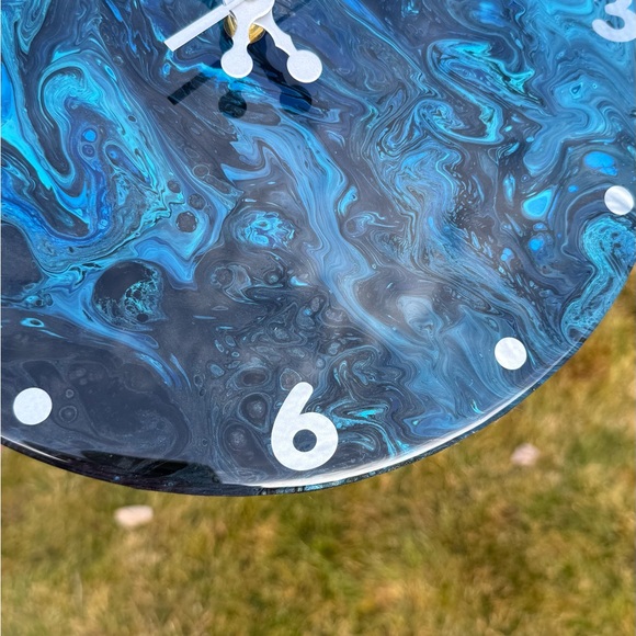 Blue Abstract Wall Clock - Picture 3 of 5